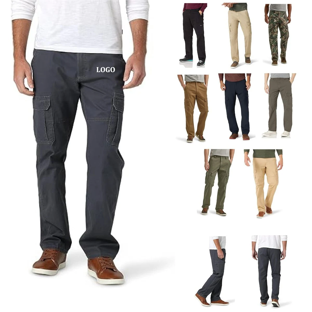 Relaxed Fit Stretch Cargo Pants, custom shorts with logo imprint 1