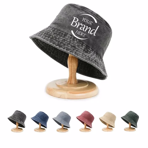 Custom Cotton 7-Color Outdoor Bucket Cap — Full-Color Branding for Trade Shows