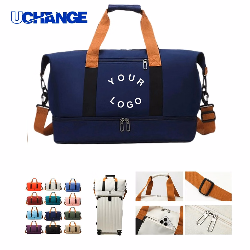 Oxford Travel Tote Bag with Shoe Compartment