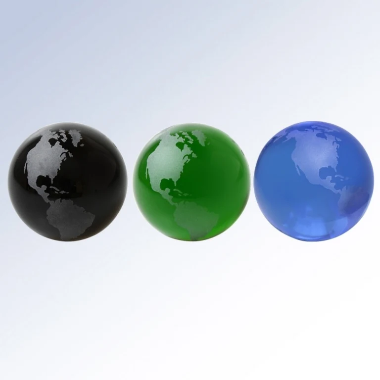 Colored Globe Flat Bottom Optic Crystal Award 1