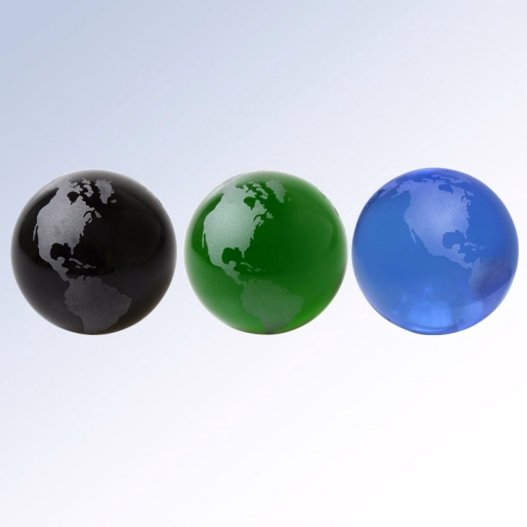 Colored Globe Flat Bottom Optic Crystal Award