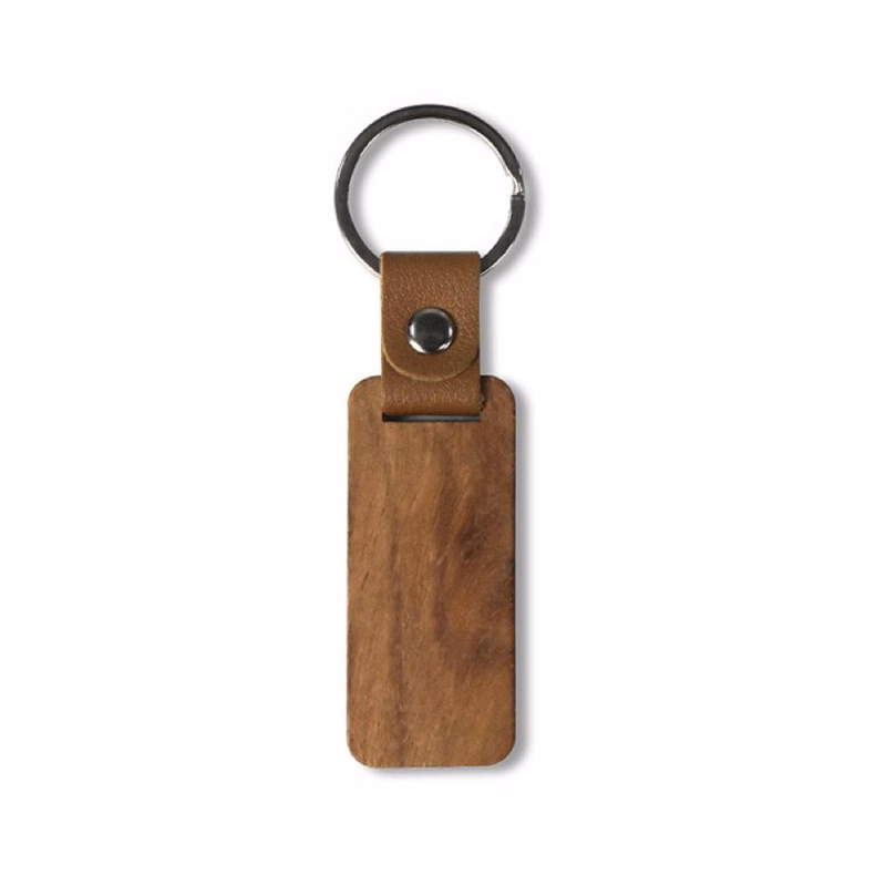 Rectangle shaped Wooden Keychain