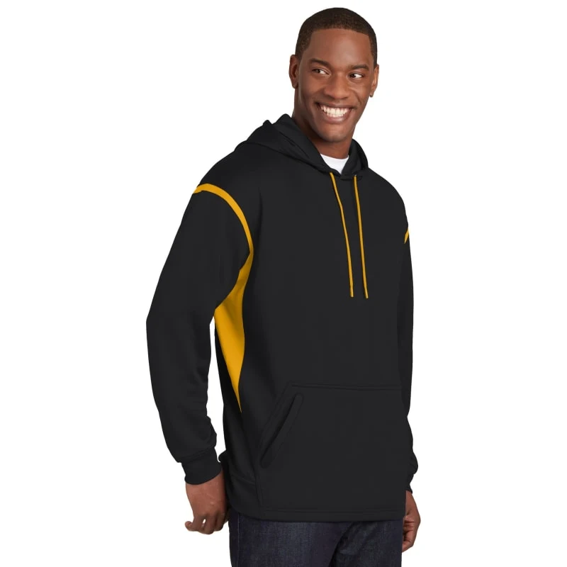 Sport-Tek Tech Fleece Colorblock Hooded Sweatshirt., custom hoodie or sweatshirt with logo imprint 1