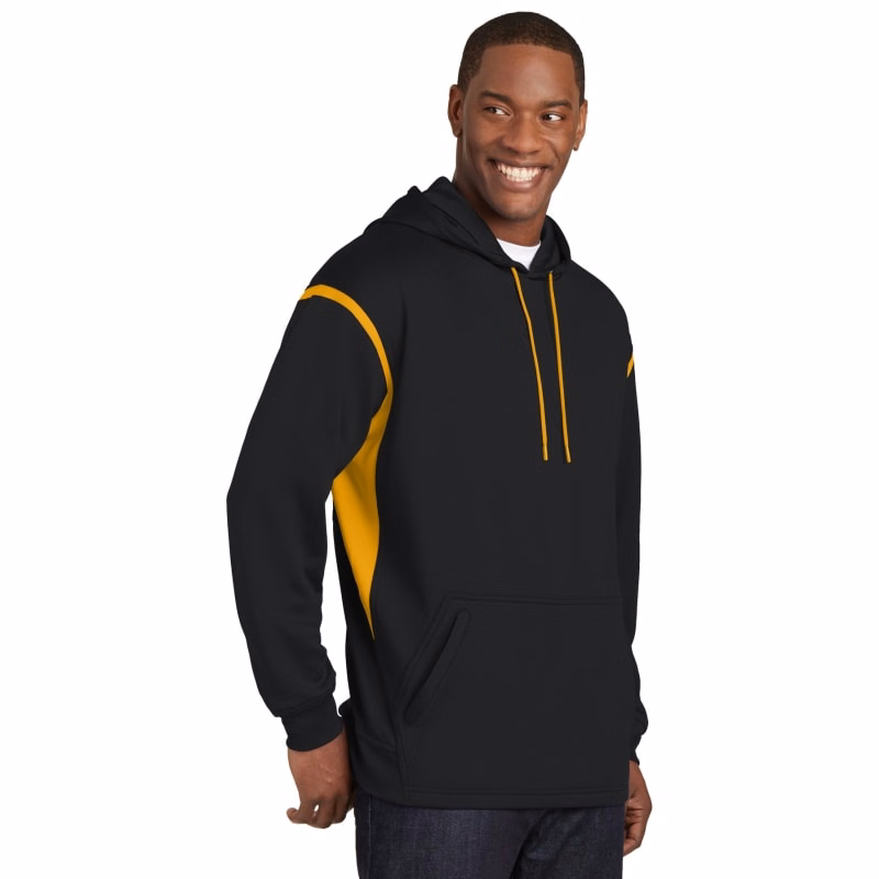 Sport-Tek Tech Fleece Colorblock Hooded Sweatshirt.
