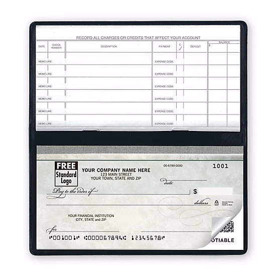 Checks, Compact Size Duplicate, Green Marble Design