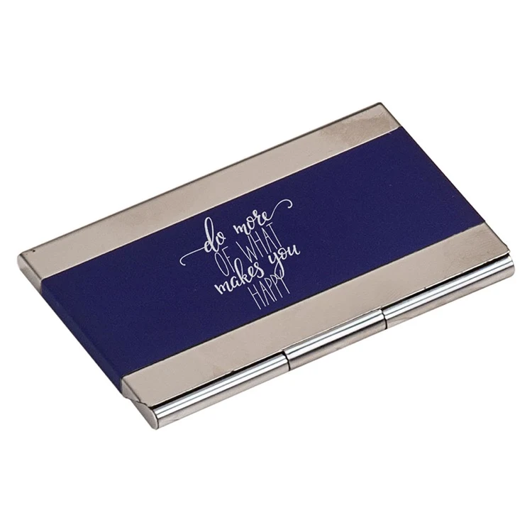3 3/4" x 2 1/2" Blue Business Card Holder 1