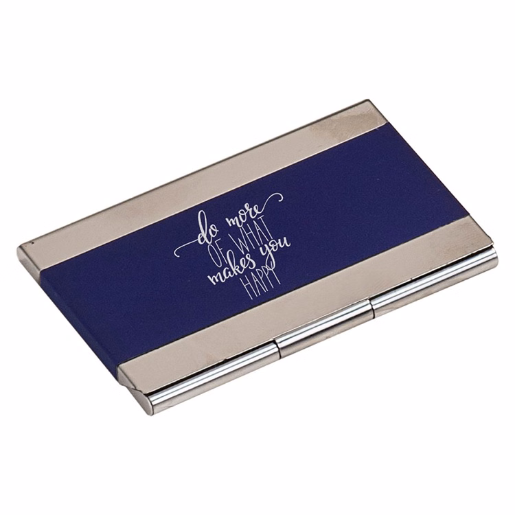 3 3/4" x 2 1/2" Blue Business Card Holder