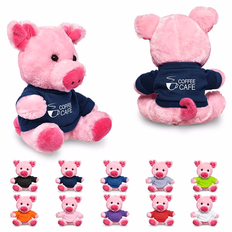7" Plush Pig with T-Shirt