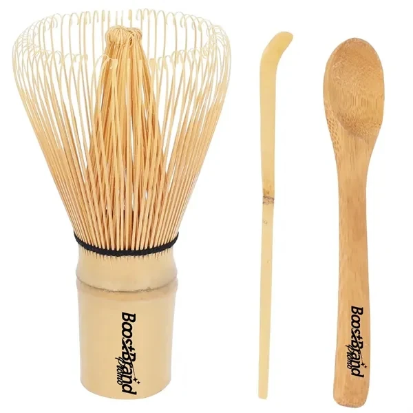 Custom Bamboo Matcha Whisk and Scoop Tea Ceremony Set — Wellness Corporate Giveaway 1