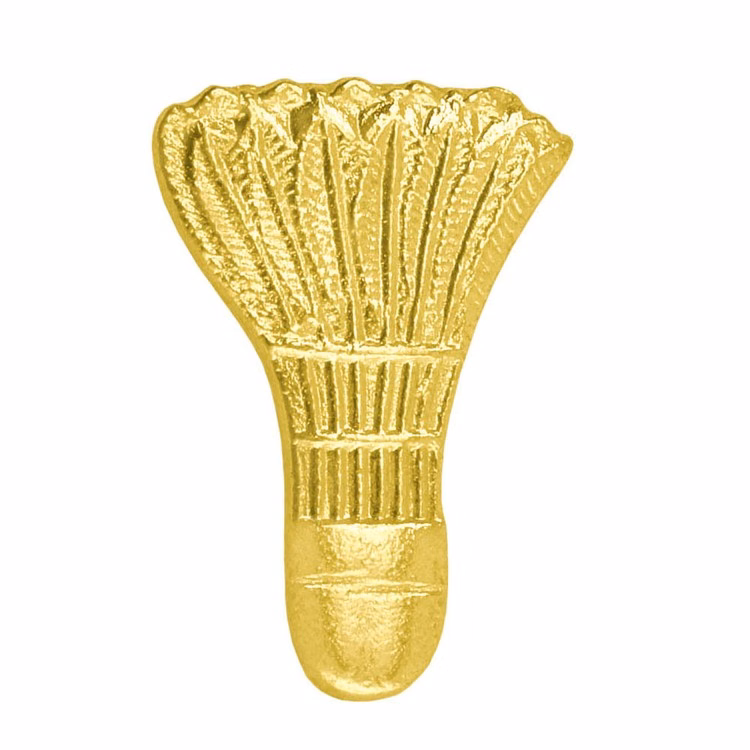 Badminton Bright Gold Chenille Lapel Pin