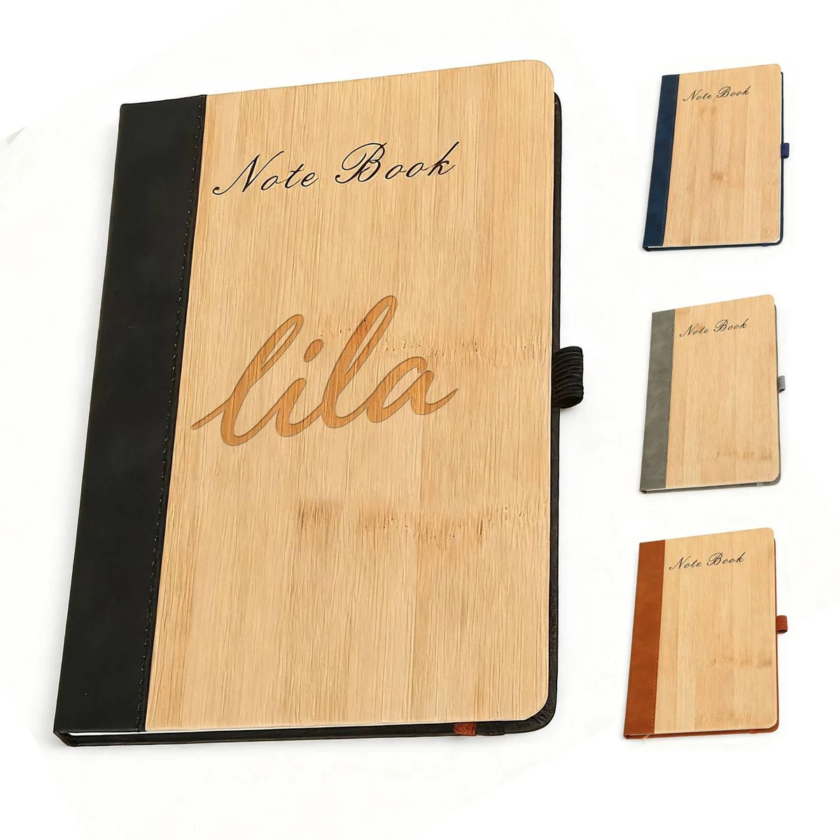 A5 PU Leather Wood Grain Notebook 1