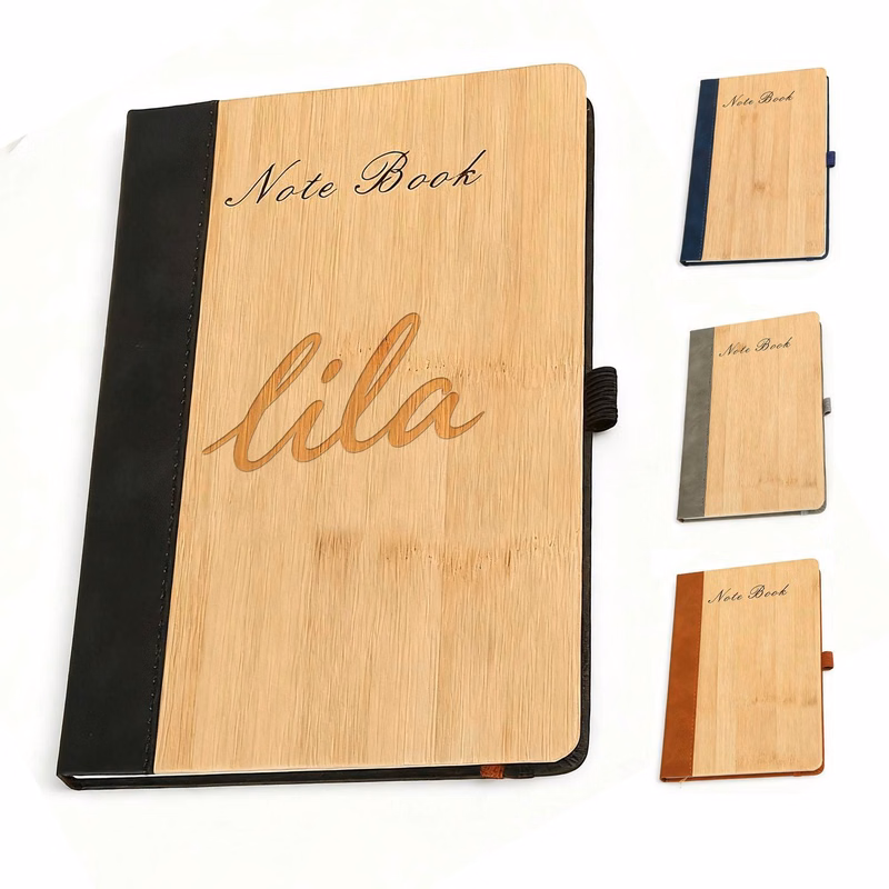 A5 PU Leather Wood Grain Notebook