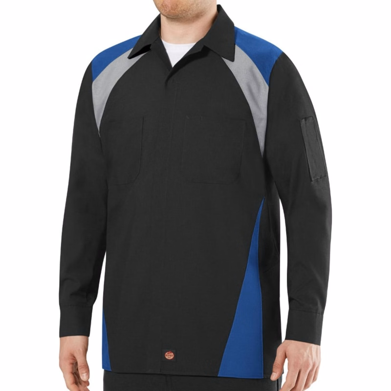 Red Kap Men's Tall Long Sleeve Tri-Color Shop Shirt - SY18T