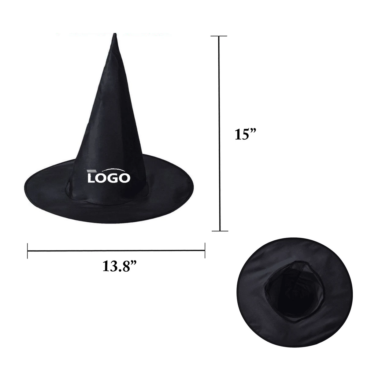 Halloween Witch Hats for All Ages in Black Oxford 1
