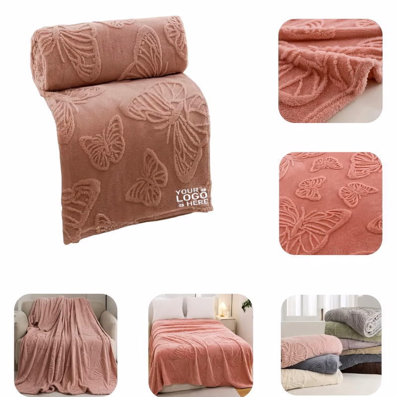 3D Butterfly Jacquard Blanket