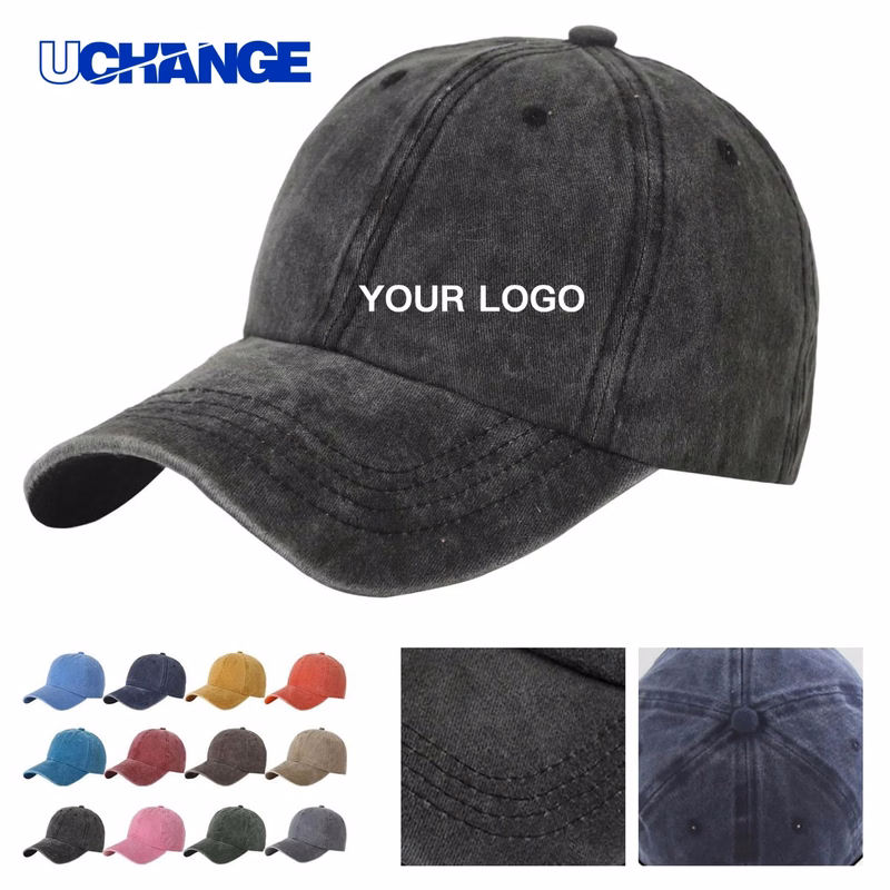 Washed Cotton Cap Headwear with Curved Visor