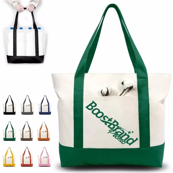 Custom Large Canvas Tote Bag with Reinforced Handles — Eco-Friendly Corporate Giveaway