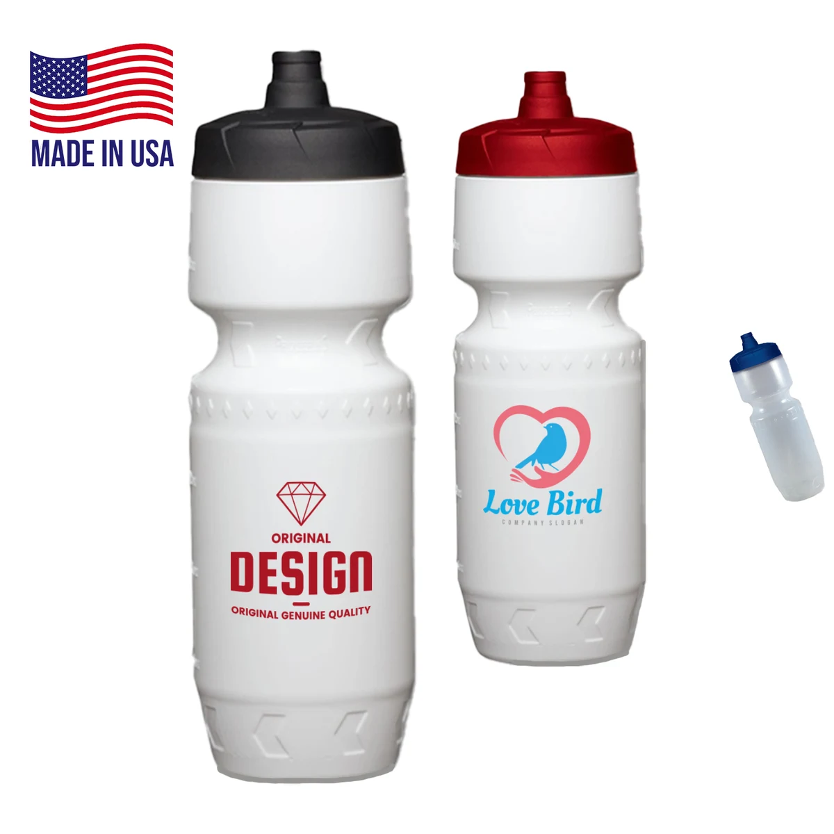 Premium Bike Bottle USA made 24 oz push spout 1