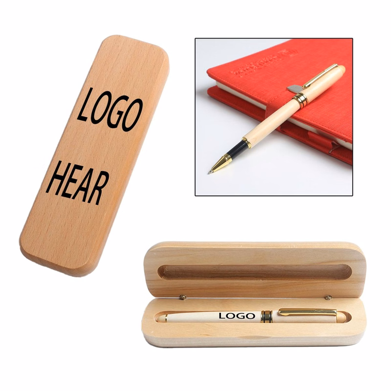 Beech Wood Pen Box Gift Set