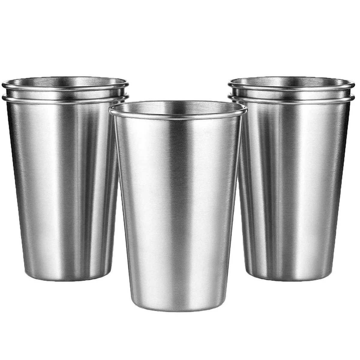 16 Ounce Stackable Beer Stainless Steel Pint Cups 1