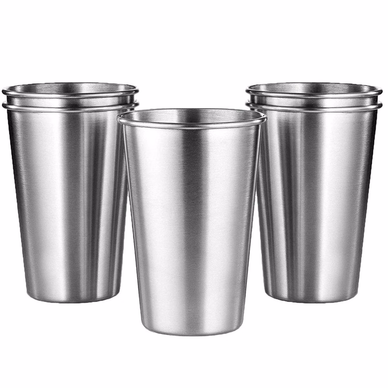 16 Ounce Stackable Beer Stainless Steel Pint Cups