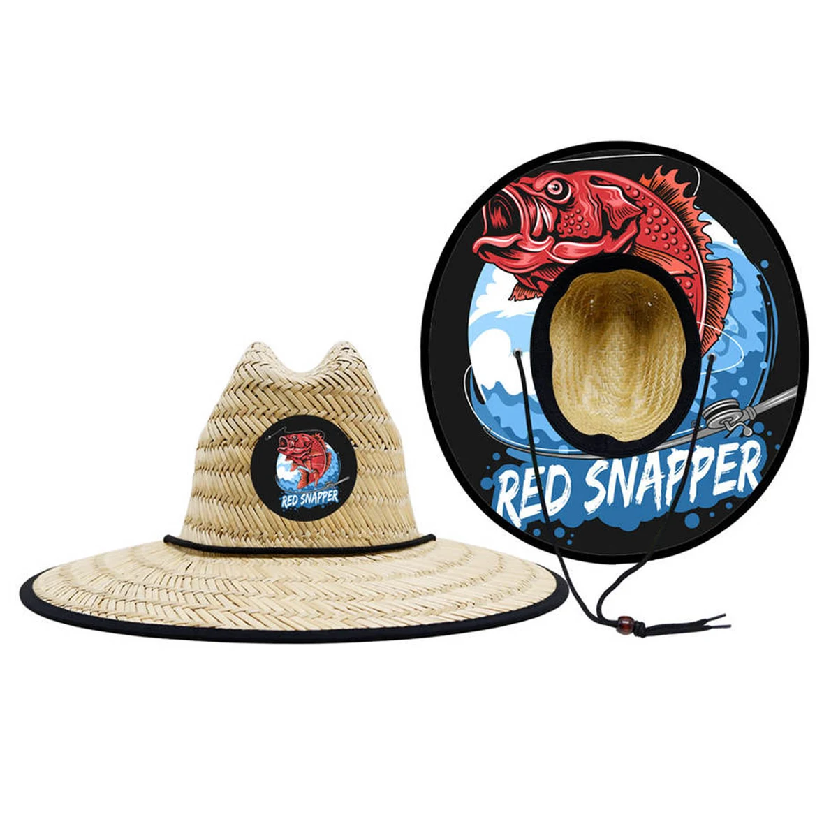 Lifeguard Straw Hat with Custom Patch 1
