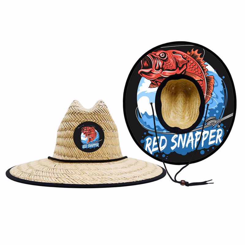 Lifeguard Straw Hat with Custom Patch