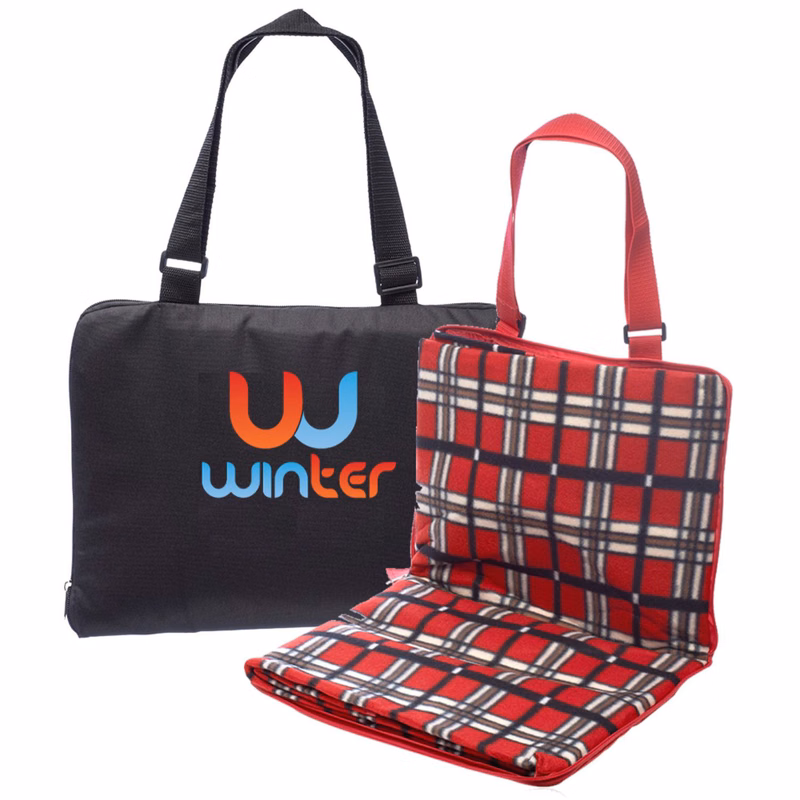 Fleece Picnic Blankets w/ Zipped tote bag 53"L x 47.25"W