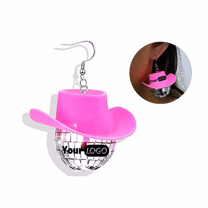 Disco Ball Cowboy Hat Earrings