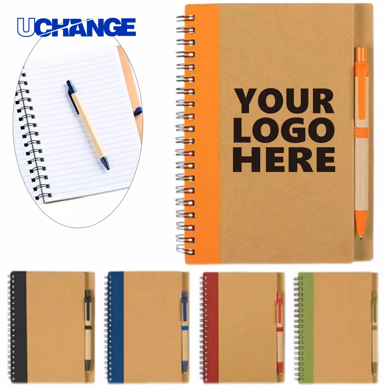 Kraft Paper Cover Notebook Journal with Pen