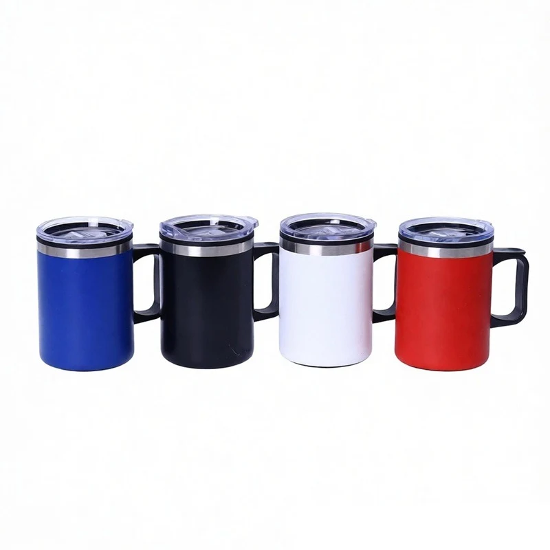 14 oz Stainless Steel Insulated Tumbler W/ Lid & Handle 1