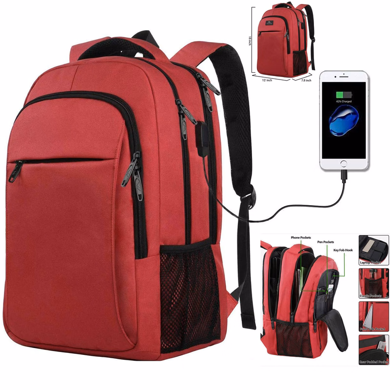 Business Anti Theft Slim Durable Laptops Backpack with USB Charging Port