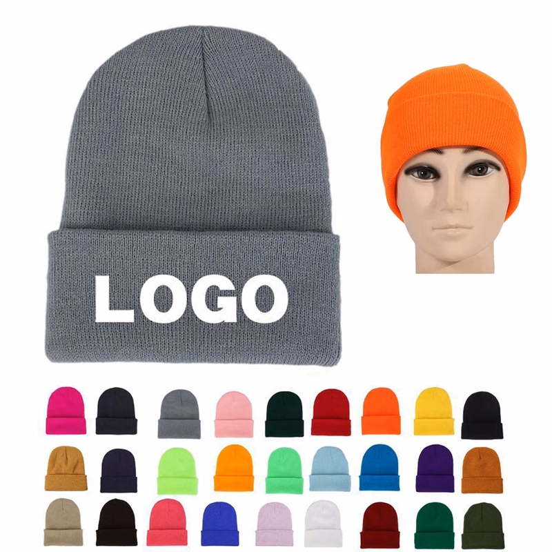 Winter Warm Knit Beanie Hat MOQ50pcs