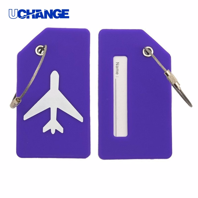 Silicone Luggage Tag with Steel Loop and Name Card Slot