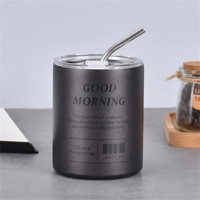 Vacuum Insulated Coffee Mug with Lid Straw