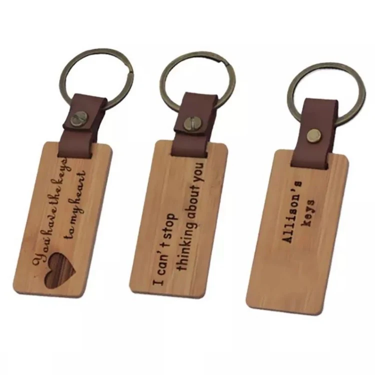 Monogram wooden key chain 1
