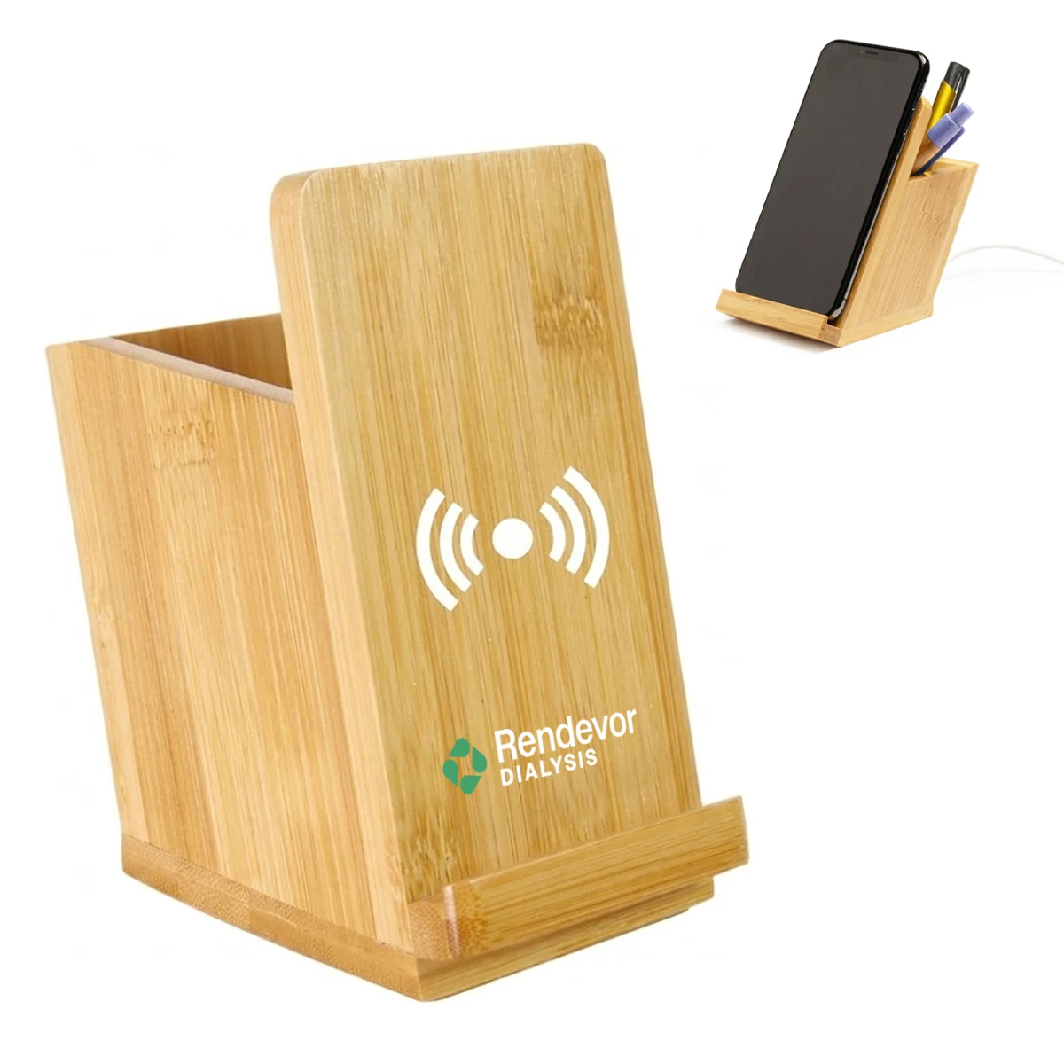 Wooden Wireless Charger and Pen Holder 1