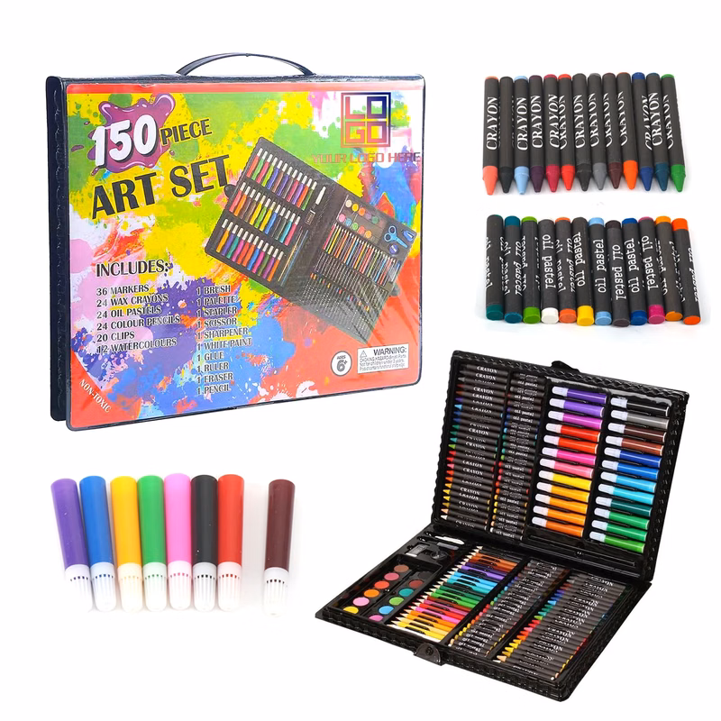 Kids Art Set 150 Pieces Deluxe Supplies Portable Case