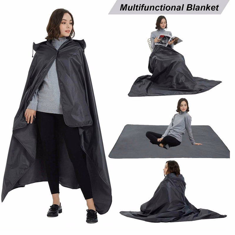 Waterproof Fleece Blanket Rain Poncho