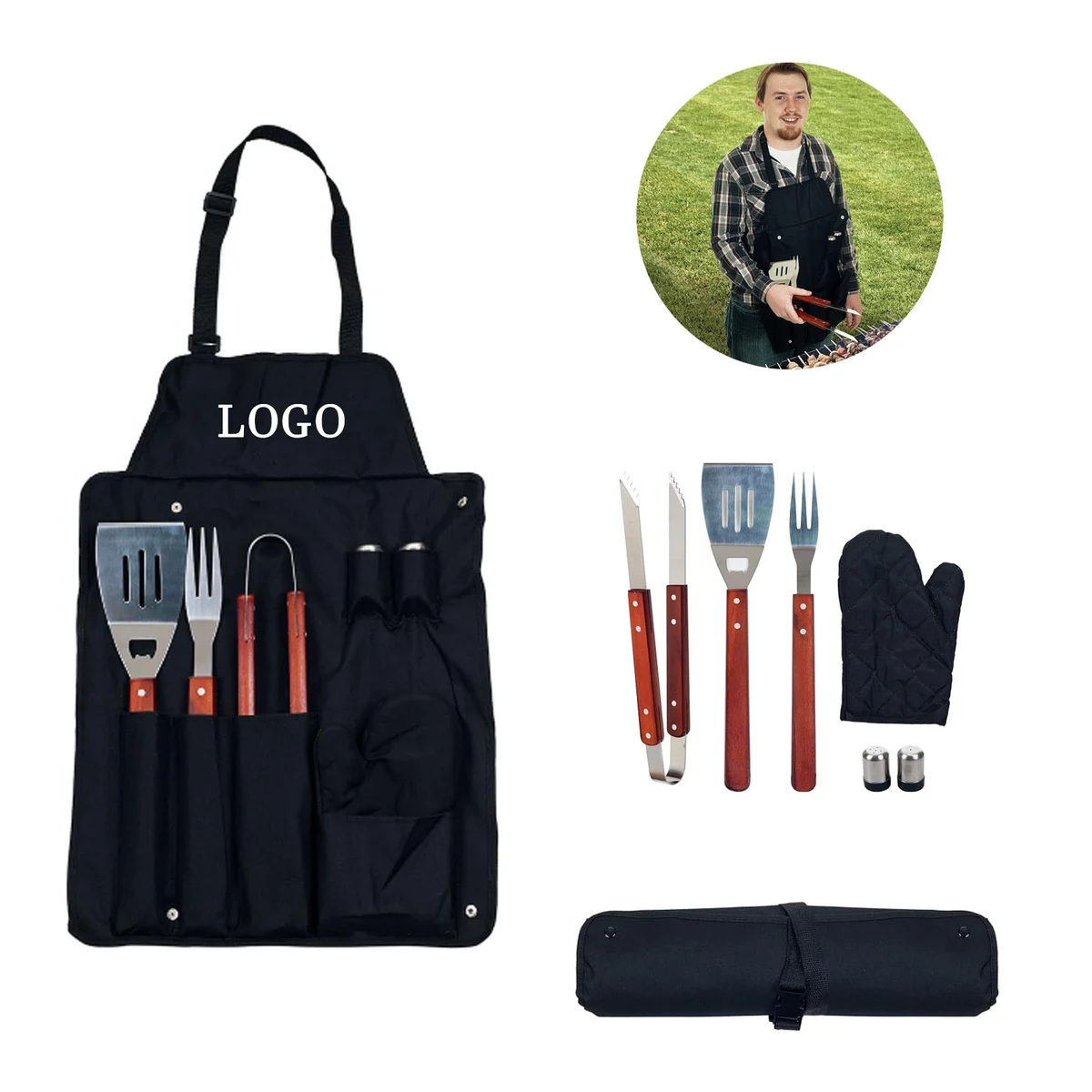 BBQ Apron and 3-piece BBQ Set 1