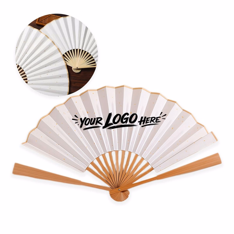 Natural Bamboo Fold Fan Custom Logo Event Supply