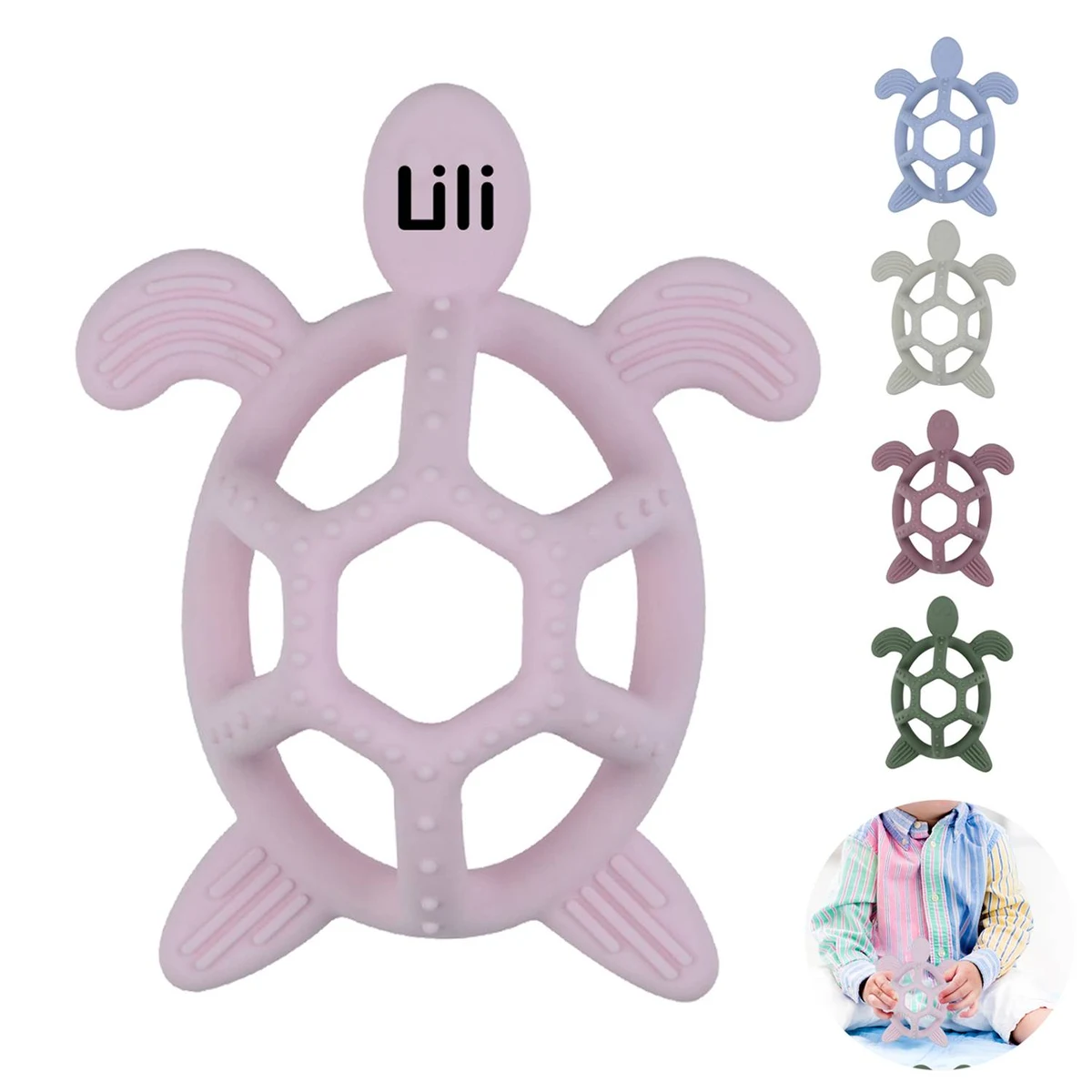 3D Turtle Model Teether Silicone Toy For Babie 1