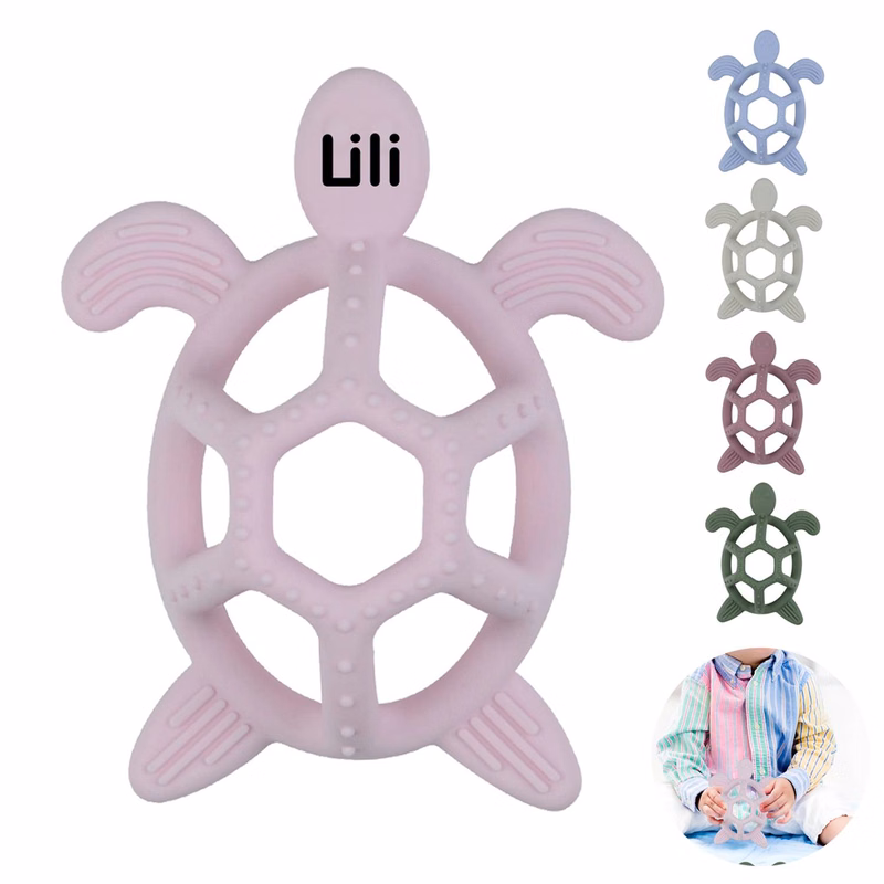 3D Turtle Model Teether Silicone Toy For Babie