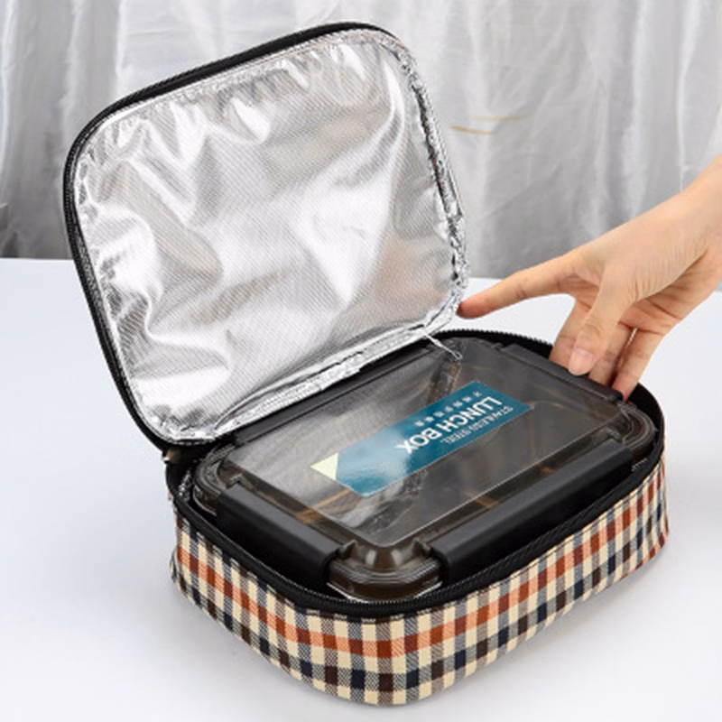 Grid Bento Box Lunch Bag