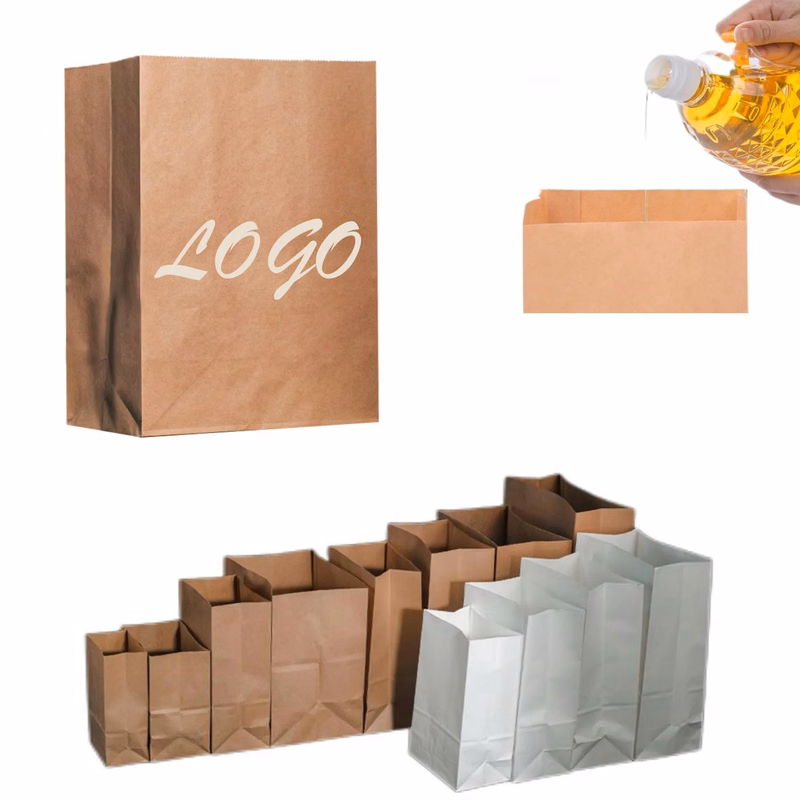 Oil-proof Food Grade Kraft Paper Bagde Kraft Paper Bag