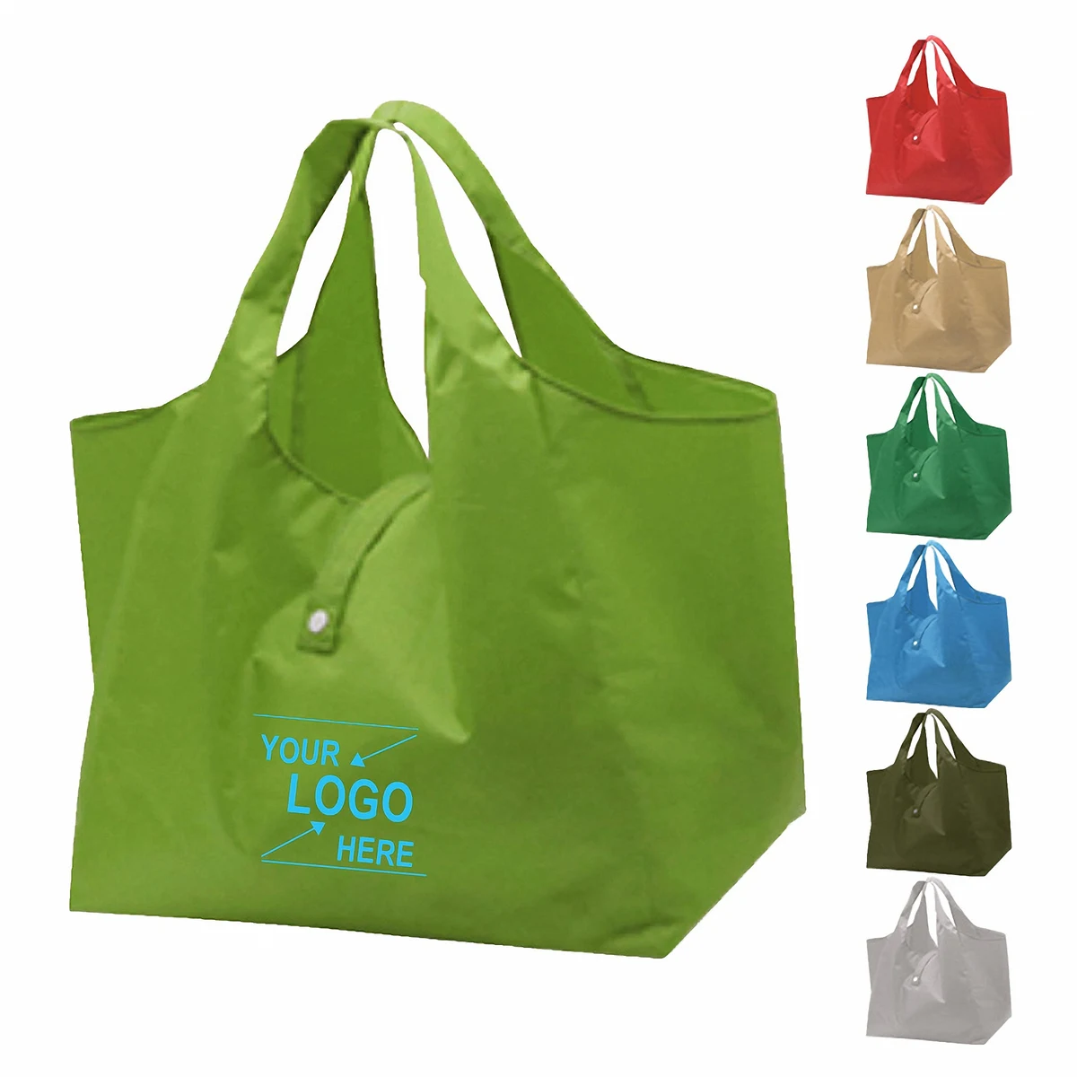 Large Portable Foldable Oxford Shopping Tote Bag, custom tote bag with logo imprint 1