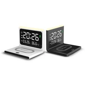 3 In 1 Alarm Clock Wireless Charger With Temperature Display 1