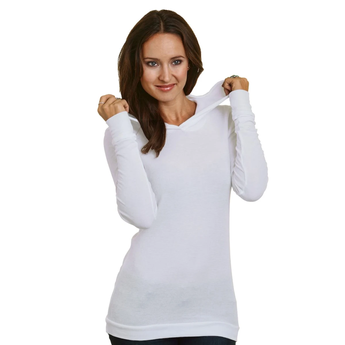 Women's USA-Made Soft Thermal Hooded T-Shirt - 3425 1