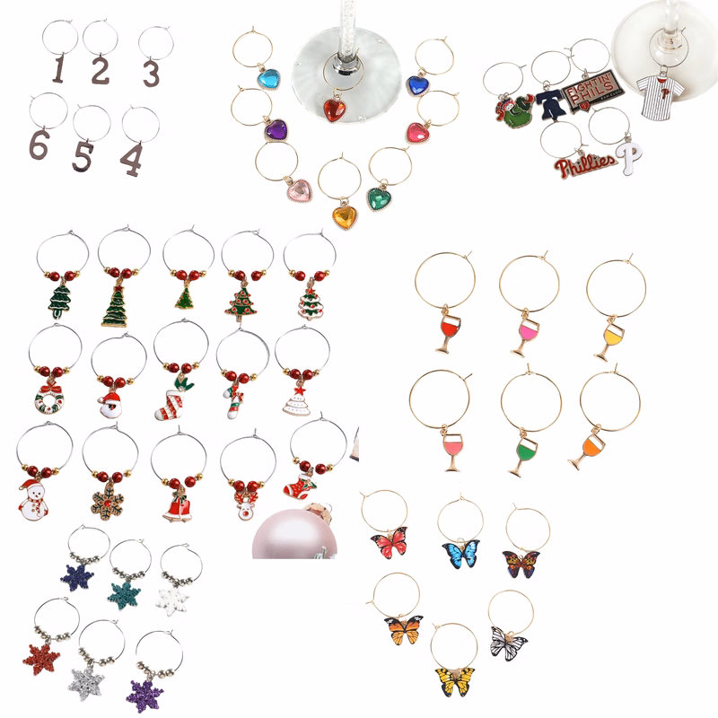 Wine Glass Charms Drink Marker Tags