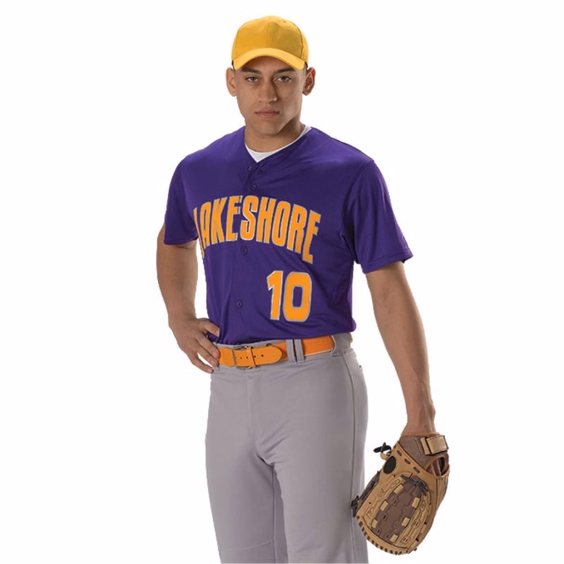 Alleson Athletic Youth Full Button Lightweight Baseball Jersey - 52MBFJY